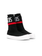 Gcds Kids Teen Logo Sock Sneakers - Black