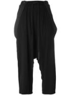 Lost & Found Ria Dunn Drop-crotch Cropped Trousers, Women's, Size: Small, Black, Viscose/cashgora/spandex/elastane