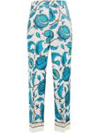 Gucci Floral Print Straight Trousers - Blue