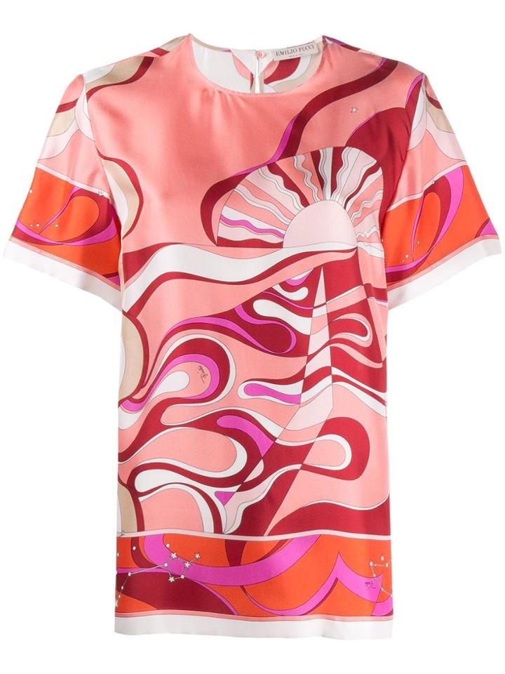 Emilio Pucci Copacabana Print Silk T-shirt - Pink