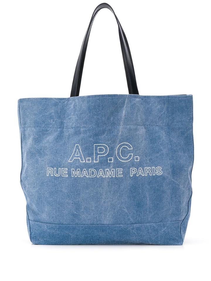 A.p.c. Denim Tote Bag - Blue