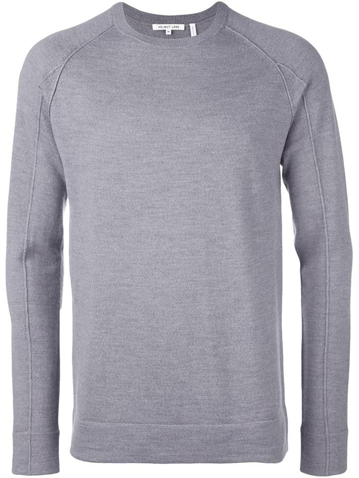 Helmut Lang Exposed Seam Jumper, Men's, Size: Large, Grey, Wool