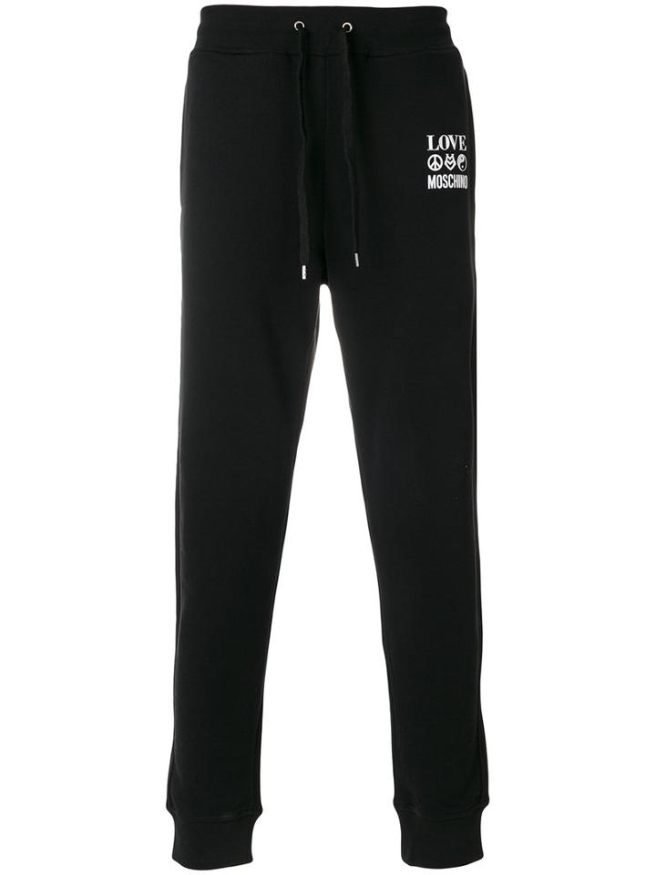 Love Moschino - Branded Draw-string Track Pants - Men - Cotton - S, Black, Cotton