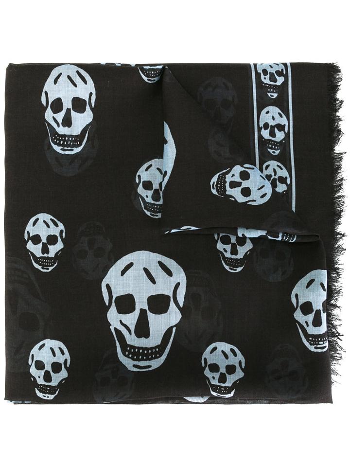 Alexander Mcqueen - Skull Scarf - Men - Silk/modal - One Size, Black, Silk/modal