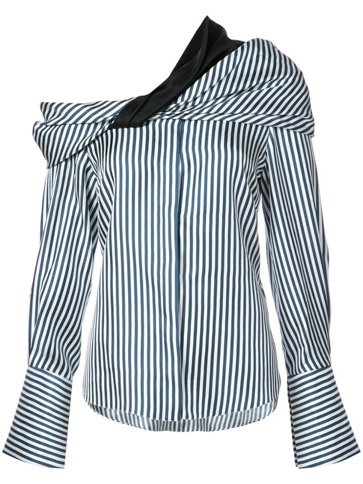 Hellessy Calla Twisted Drape Blouse - Blue