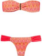 Brigitte Knit Bandeau Bikini Set - Yellow & Orange