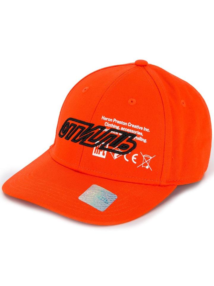 Heron Preston Logo Stamp Cap - Orange