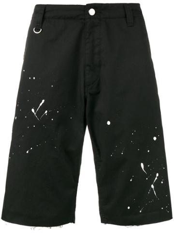 Uniform Experiment Paint Splatter Shorts - Black