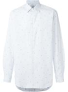 Vivienne Westwood Man Number Print Checked Shirt, Men's, Size: 50, White, Cotton