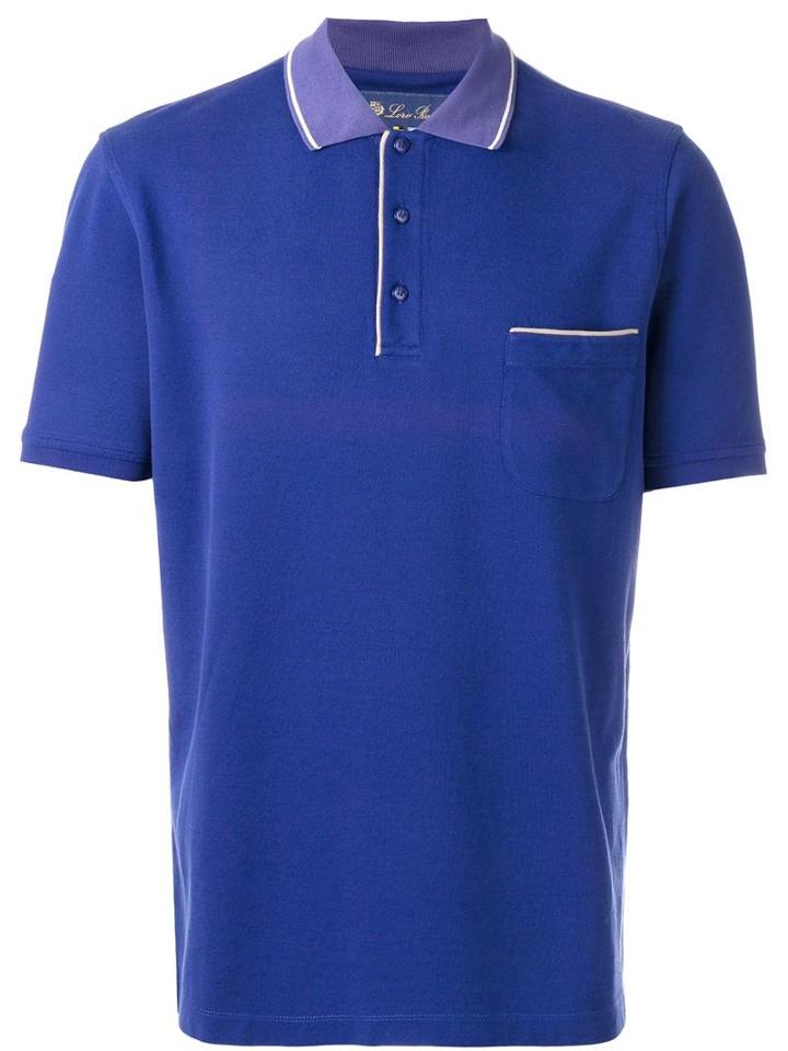 Loro Piana Classic Polo Shirt, Size: Xxl, Blue, Cotton/spandex/elastane