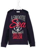 John Galliano Kids Teen Nautical Print Sweatshirt - Blue