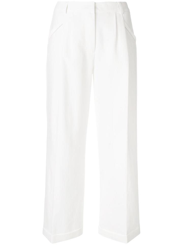 Fabiana Filippi Cropped Wide Leg Trousers - White