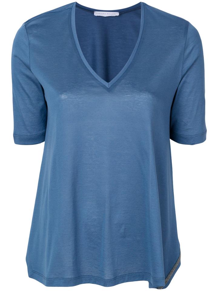 Fabiana Filippi Side Slits Shortsleeved Blouse - Blue
