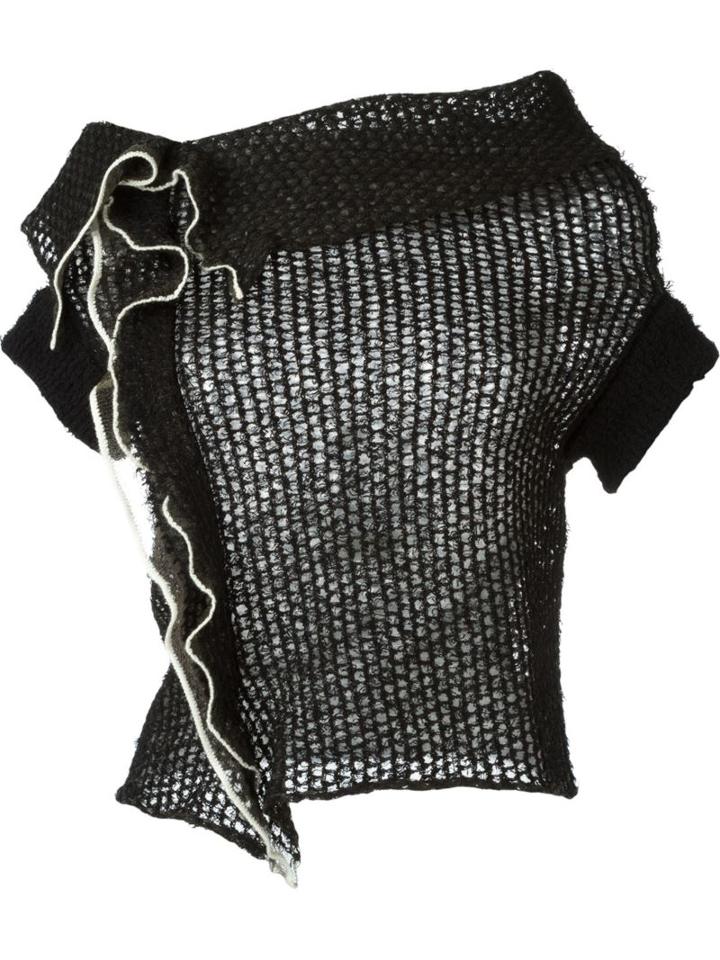 Aviù Ruffle Detail Mesh Top