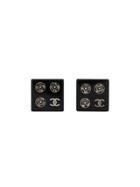 Chanel Vintage Square Clip-on Earrings - Black