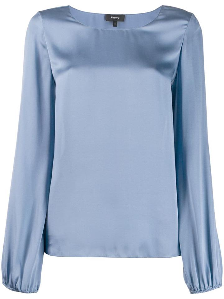 Theory Satin Blouse - Blue