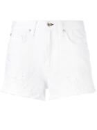 Rag & Bone /jean - English Embroidery Denim Shorts - Women - Cotton/tencel - 26, White, Cotton/tencel