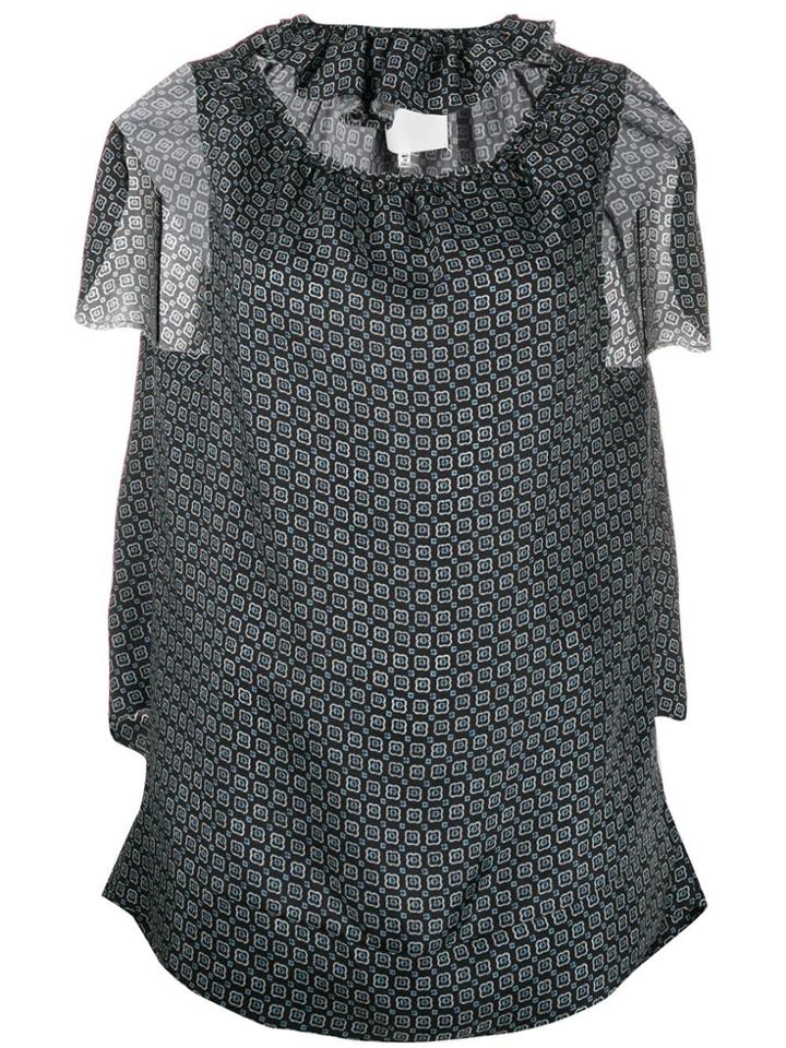 Maison Margiela Printed Cut-out Top - Black