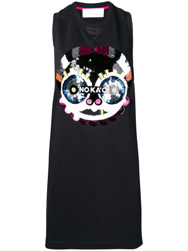 No Ka' Oi Sequin Embroidered T-shirt Dress - Black