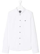 Armani Junior Long Sleeve Logo Shirt - White