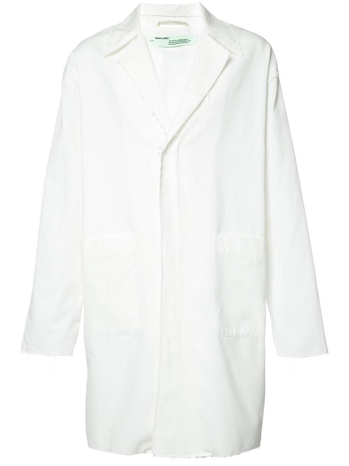 Off-white Work Coat, Men's, Size: Small, White, Cotton