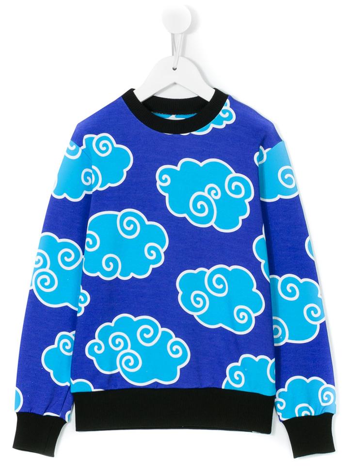 10x10 An Italian Theory Kids - Cloud Print Sweatshirt - Kids - Cotton - 10 Yrs, Pink/purple