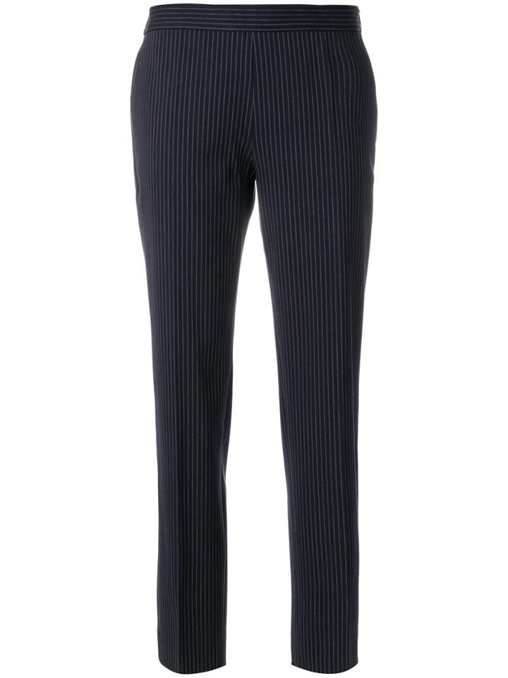 Alberto Biani Striped Fitted Trousers - Blue