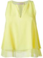 Tory Burch 'alexandra' Draped Sleeveless Tank, Women's, Size: 4, Yellow/orange, Silk