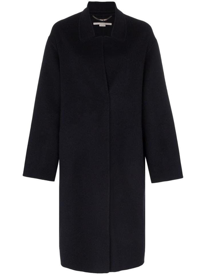 Stella Mccartney Oversized Peak Lapel Wool Coat - Blue
