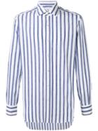 Barba - Striped Shirt - Men - Cotton/linen/flax - 42, White, Cotton/linen/flax