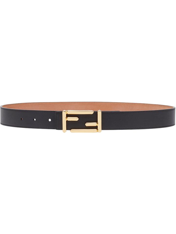 Fendi Slim Logo Buckle Belt - Black