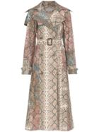 Preen By Thornton Bregazzi Peggy Snakeskin Camo Print Trench Coat -