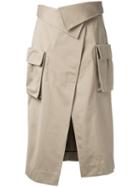 Monse - Front Split Skirt - Women - Cotton - 2, Nude/neutrals, Cotton