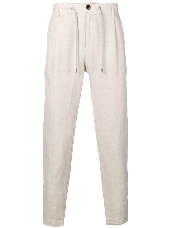Eleventy Drawstring Waist Trousers - Neutrals