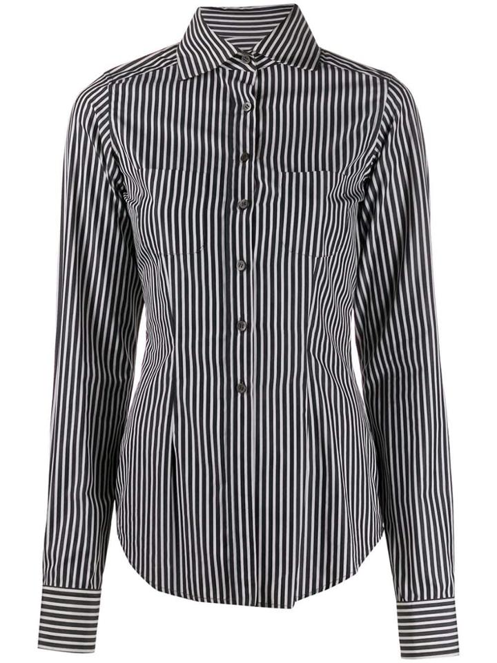 Romeo Gigli Pre-owned 1997 Fitted Striped Shirt - White