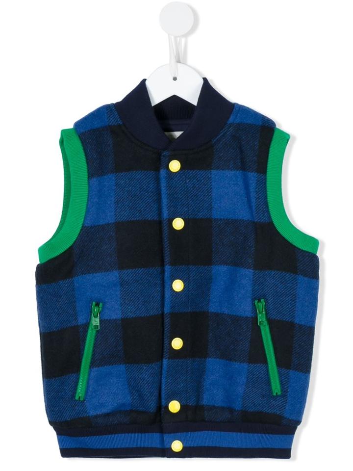 Stella Mccartney Kids 'bram' Tartan Gilet, Boy's, Size: 10 Yrs, Blue