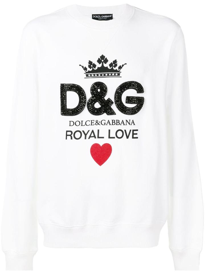 Dolce & Gabbana Logo Print Sweatshirt - White
