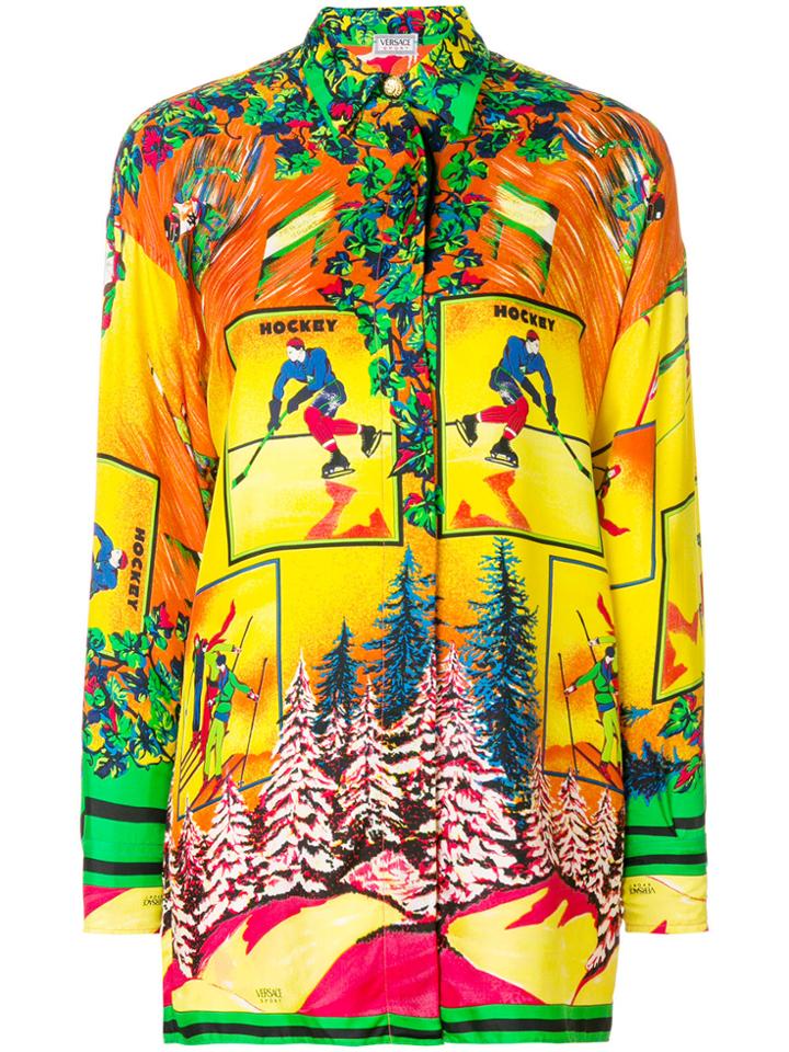 Versace Vintage Ski Print Shirt - Multicolour