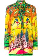 Versace Vintage Ski Print Shirt - Multicolour