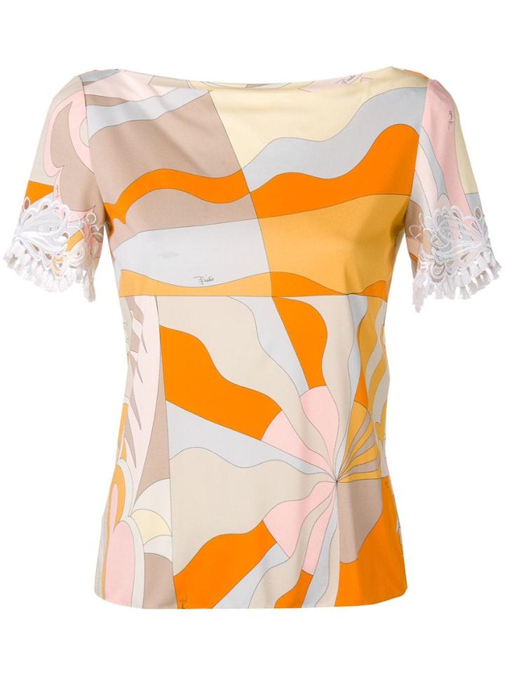 Emilio Pucci Graphic Print Top - Orange
