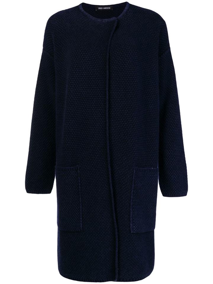 Iris Von Arnim Bubble Knit Cardi-coat - Blue