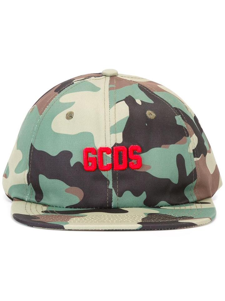 Gcds Logo Patch Cap, Men's, Green, Cotton