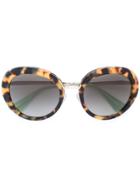 Prada Eyewear Round Framed Sunglasses - Brown