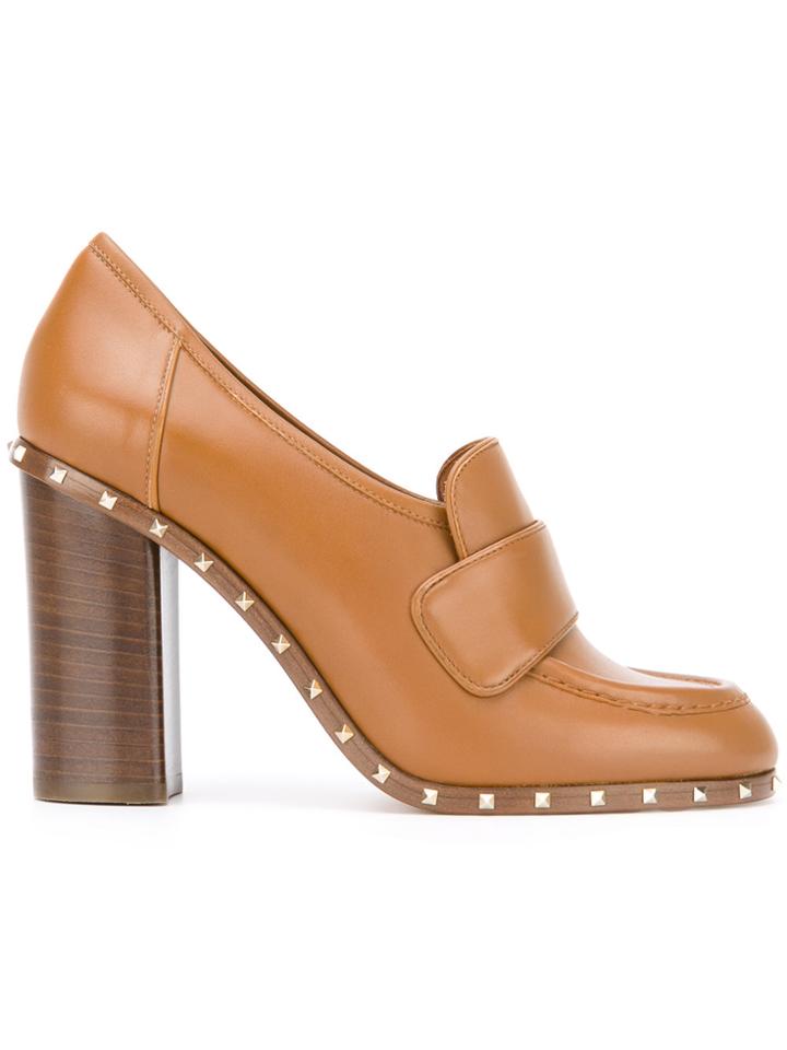 Valentino Valentino Garavani Soul Rockstud Loafer Pumps - Brown