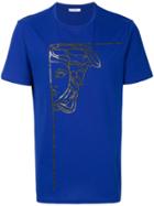 Versace Collection Medusa Glitter Print T-shirt - Blue