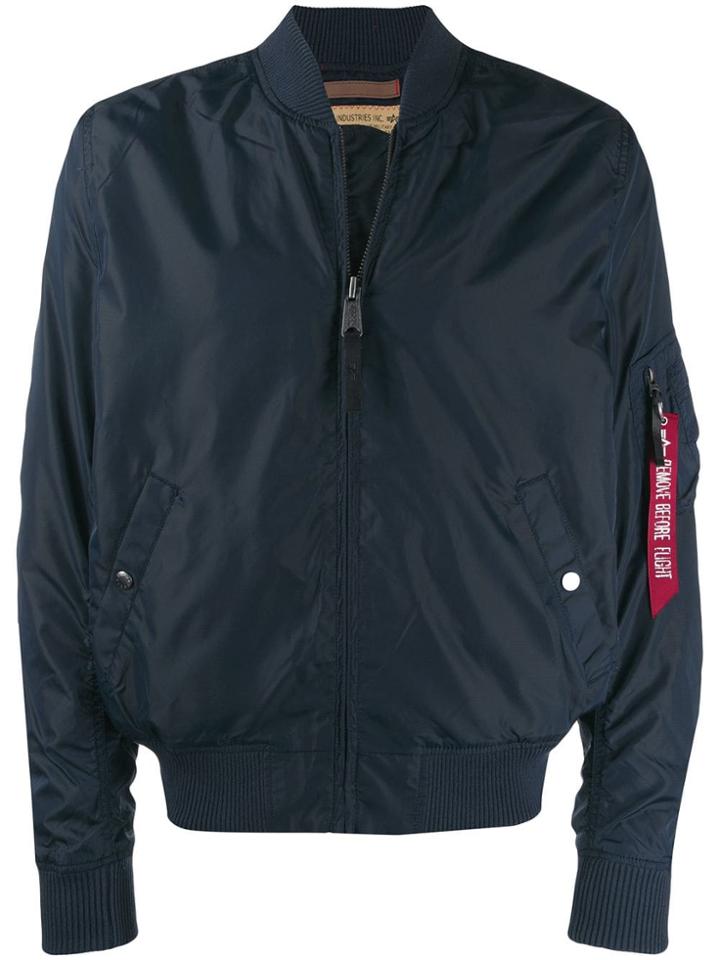 Alpha Industries Logo Tag Bomber Jacket - Blue
