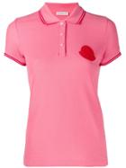 Moncler Logo Plaque Polo Top - Pink