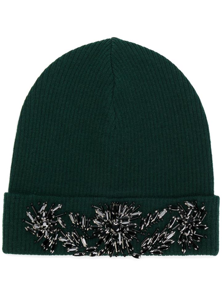 P.a.r.o.s.h. Beaded Beanie Hat - Green
