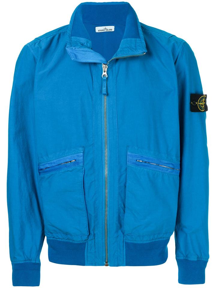Stone Island Lightweight Bomber Jacket - Blue