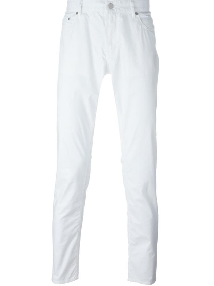 Michael Kors Slim Fit Trousers, Men's, Size: 36, White, Cotton/spandex/elastane